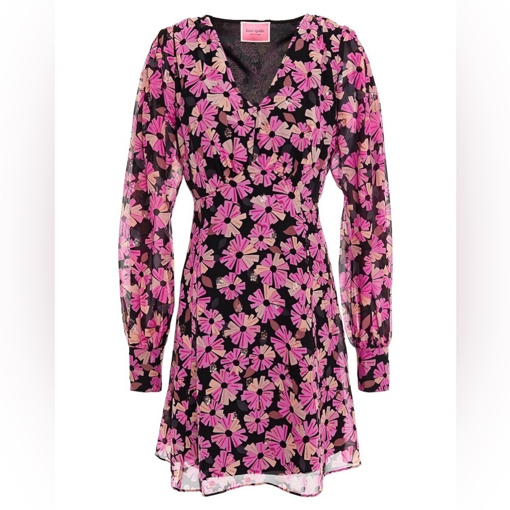 Kate Spade Pink Floral Long Sleeve Dress